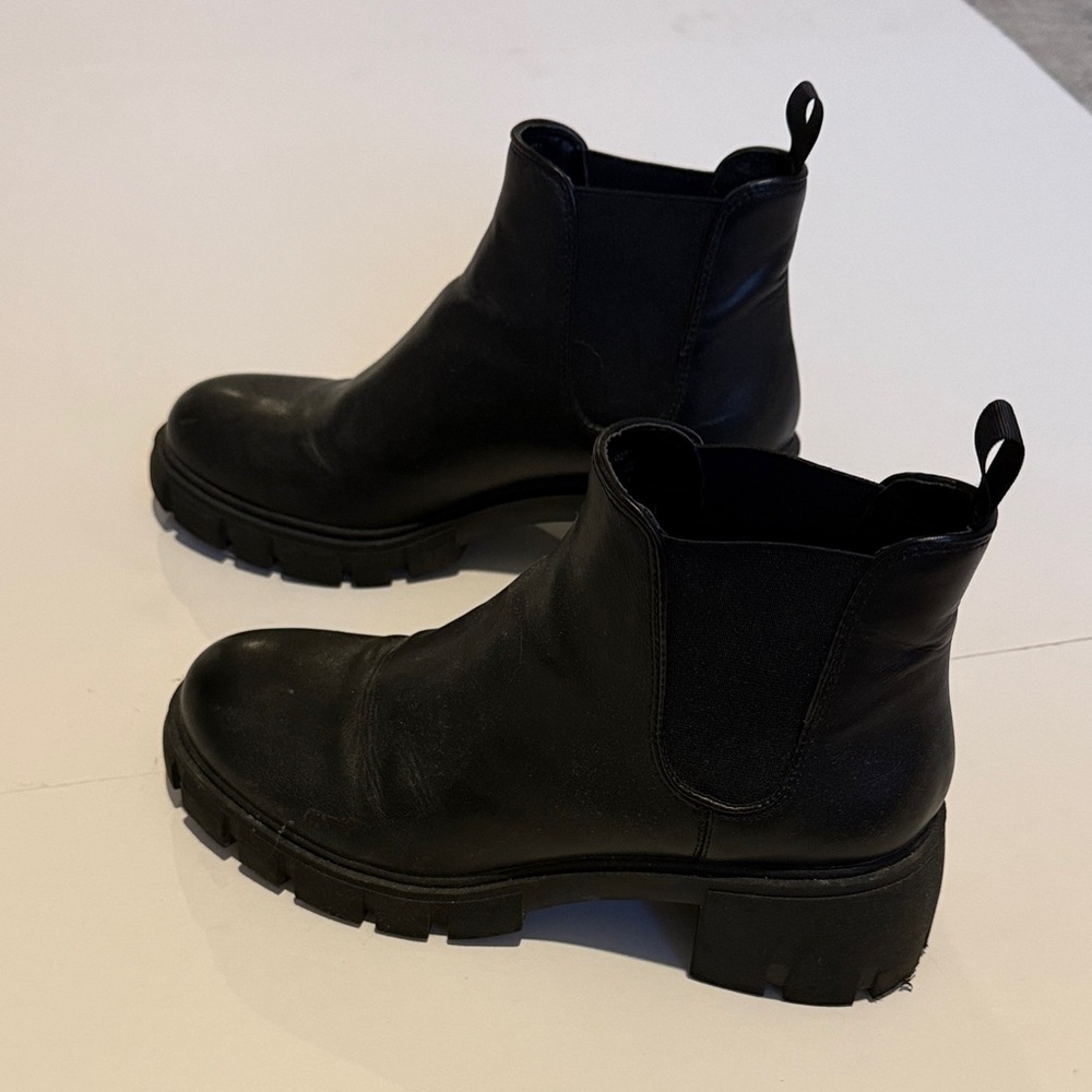 Steve Madden Black Chunky Ankle Boots